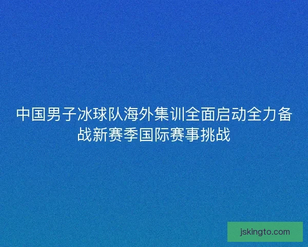 中国男子冰球队海外集训全面启动全力备战新赛季国际赛事挑战